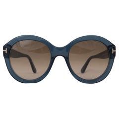 Tom Ford occhiali da sole KELLY 02 ROUND blu petrolio TF611