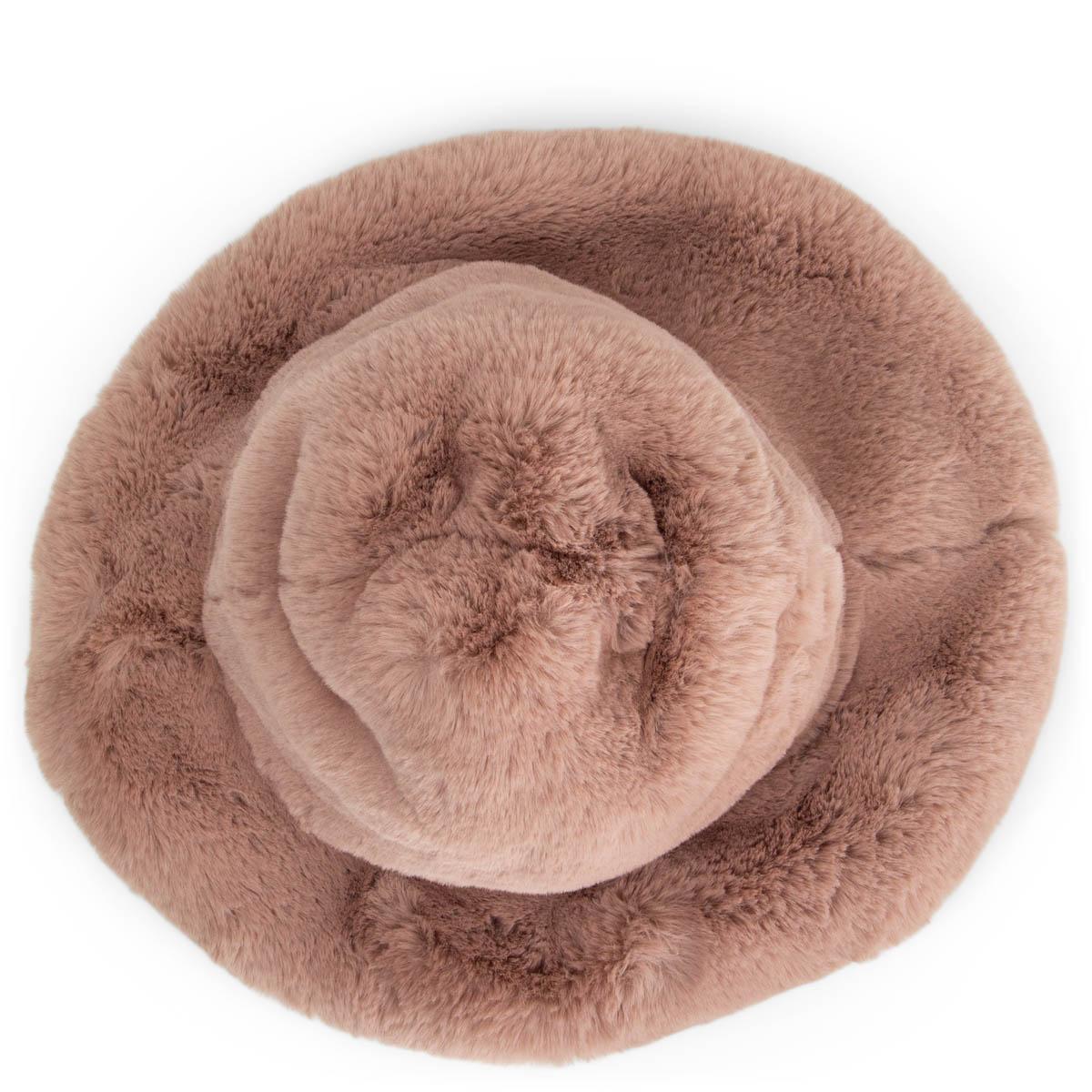 pink faux fur hat