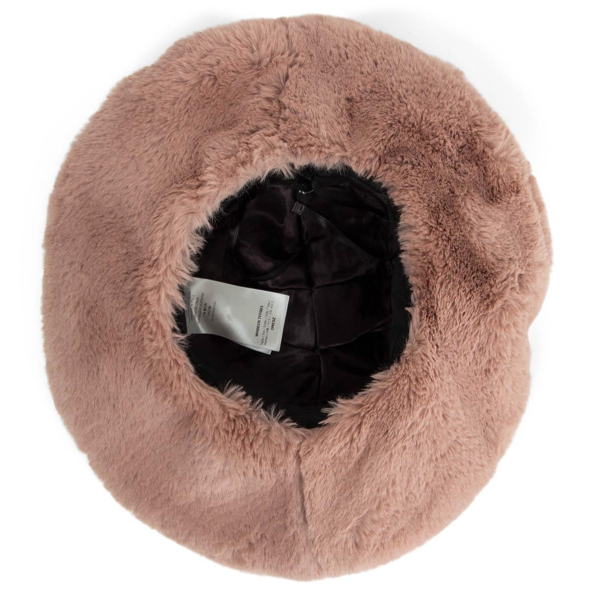 TOM FORD pink 2019 WIDE BRIM FAUX FUR Hat One Size In Excellent Condition In Zürich, CH