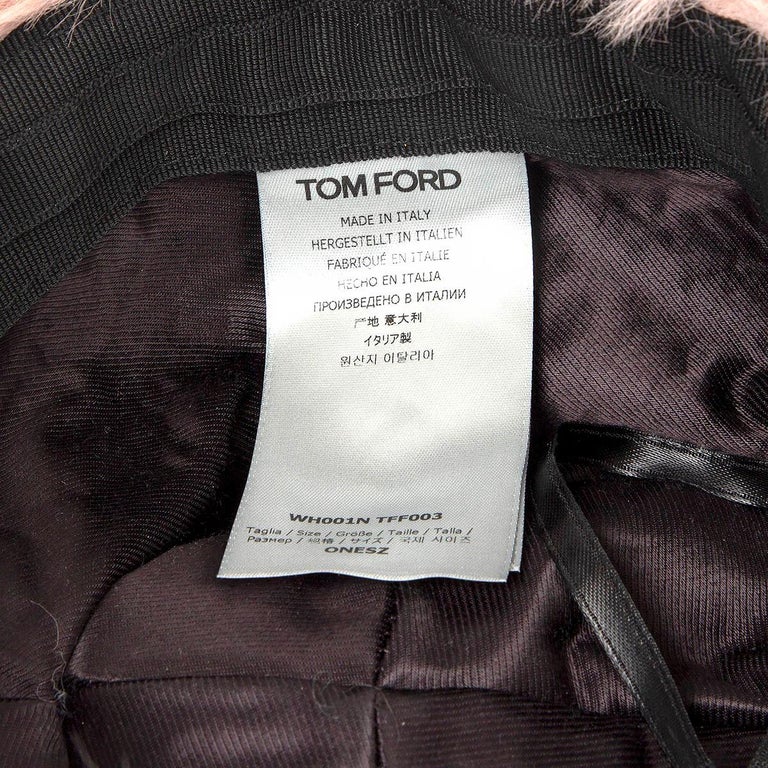 TOM FORD pink 2019 WIDE BRIM FAUX FUR Hat One Size For Sale 1