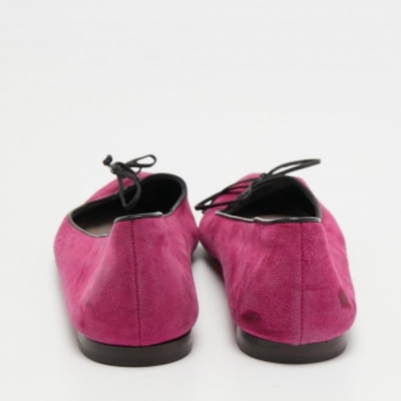 Tom Ford Pink/Black Suede and Leather Ballet Flats Size 37.5 For Sale 3