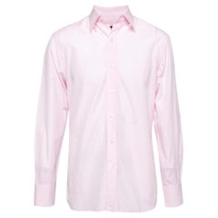 Tom ford Pink Cotton Long Sleeve Button Front Shirt L