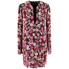 Tom Ford Pink Embroidered Flower Embellished Dress - Size US 4