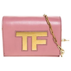 Tom Ford Pink Leather TF Small Chain Crossbody Bag