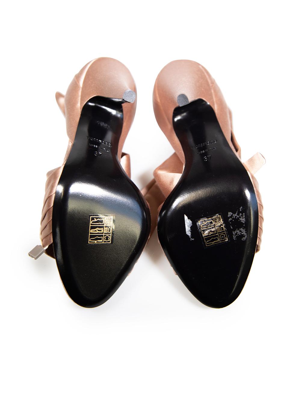 Women's Tom Ford Pink Satin 105 Wraparound Ribbon Sandals Size IT 37