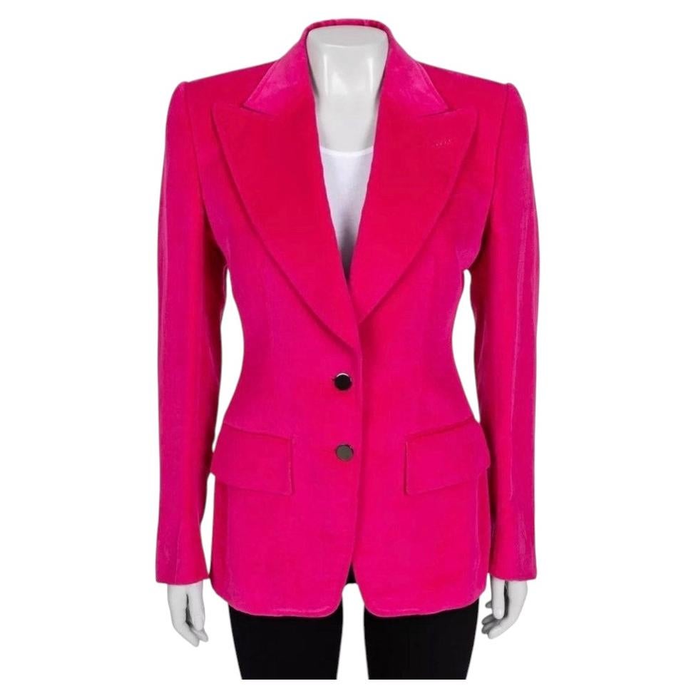 Tom Ford Pink Velvet Fitted Blazer - IT40/S