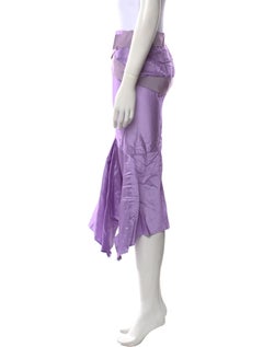 Tom Ford Pleated Accents Purple Skirt