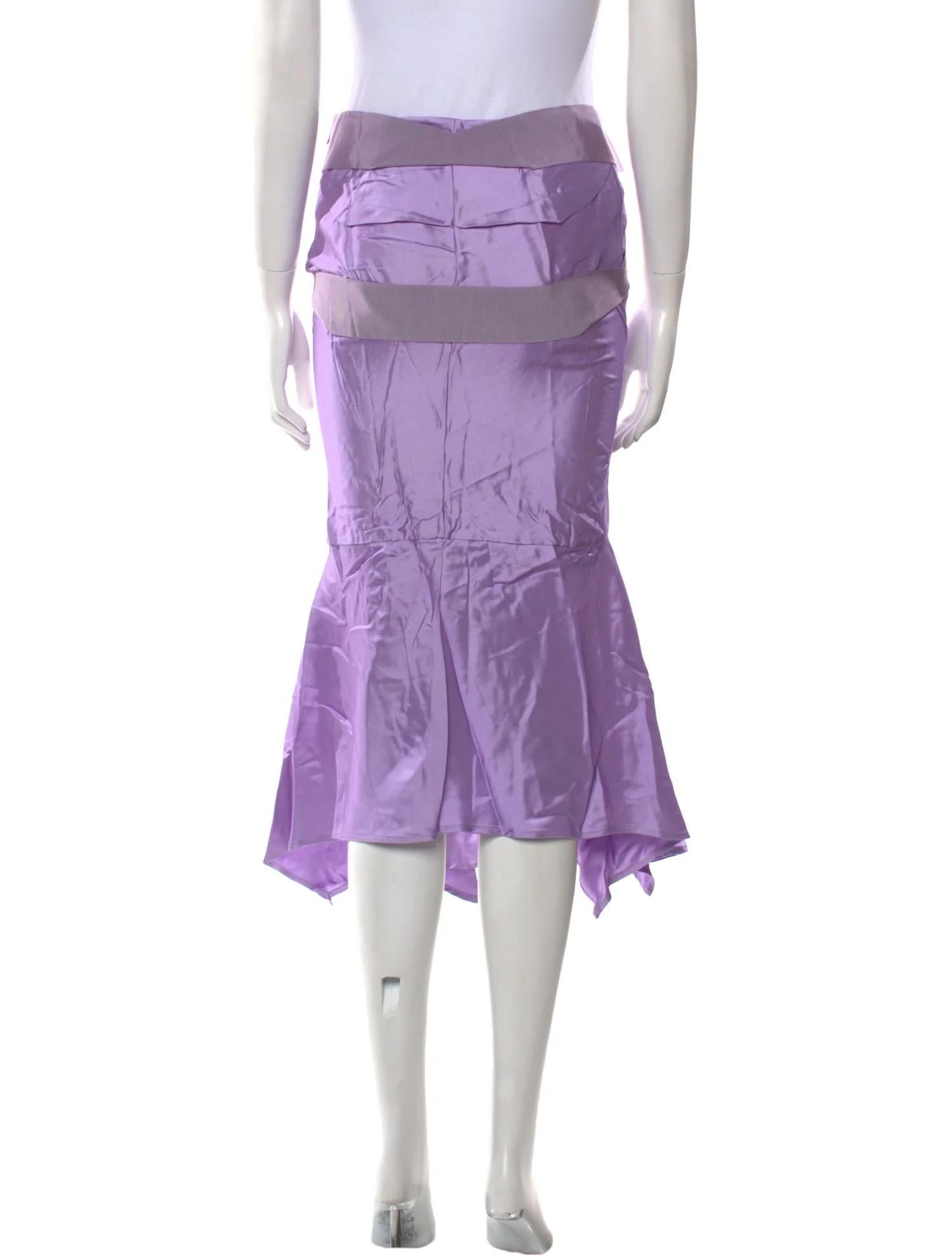 Viola Gonna viola con accenti a pieghe di Tom Ford in vendita