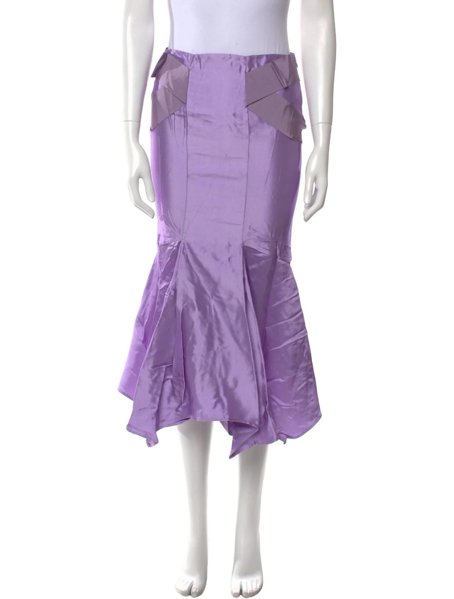 Gonna viola con accenti a pieghe di Tom Ford In condizioni ottime in vendita a New York, NY