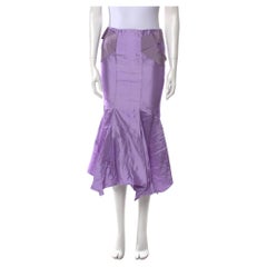 Tom Ford Pleated Accents Purple Skirt