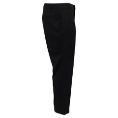 Tom Ford Pleated Cropped Trousers in Black Wool