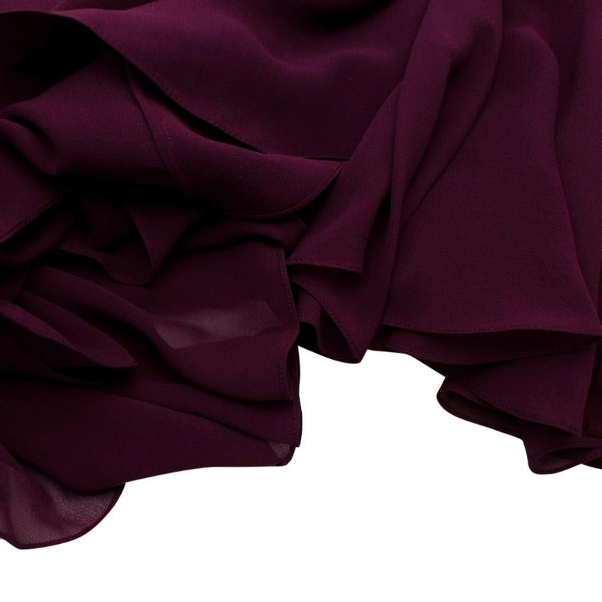 Tom Ford Plum-Purple Silk Chiffon Ruffled Blouse For Sale 2
