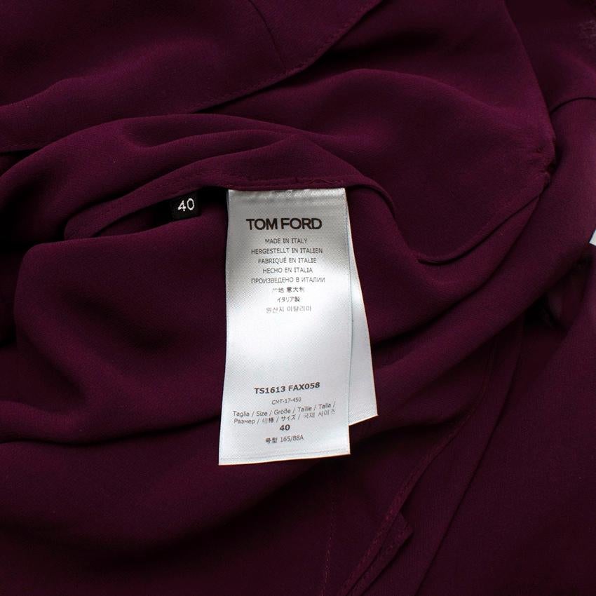 Women's Tom Ford Plum-Purple Silk Chiffon Ruffled Blouse For Sale