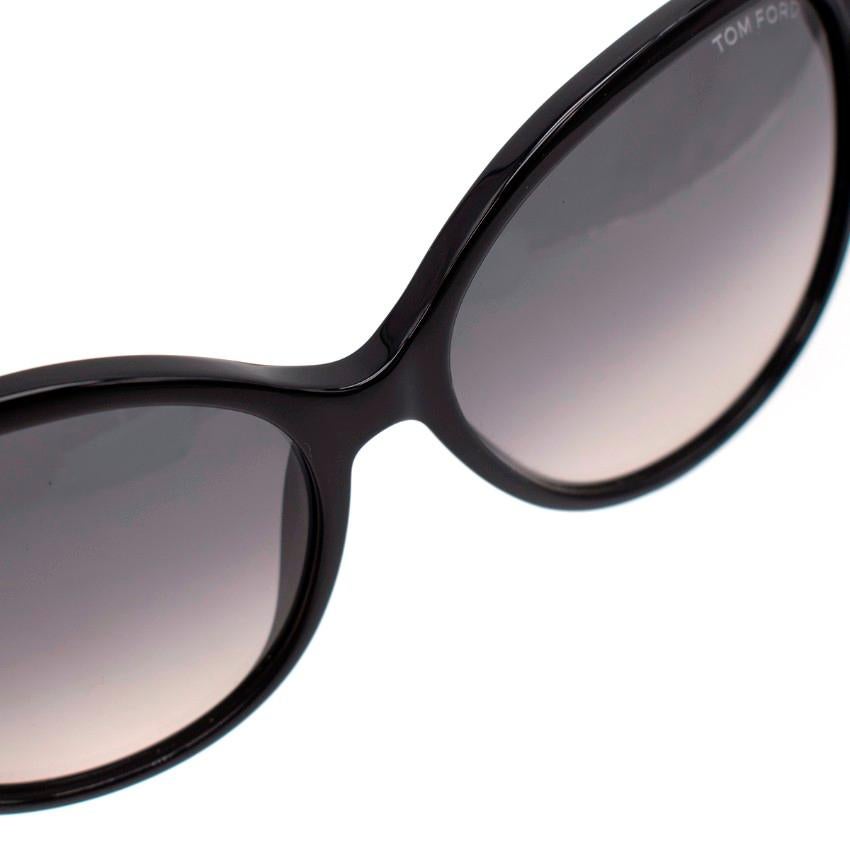 Tom Ford Priscilla Black & Cream Cat-Eye Sunglasses 1