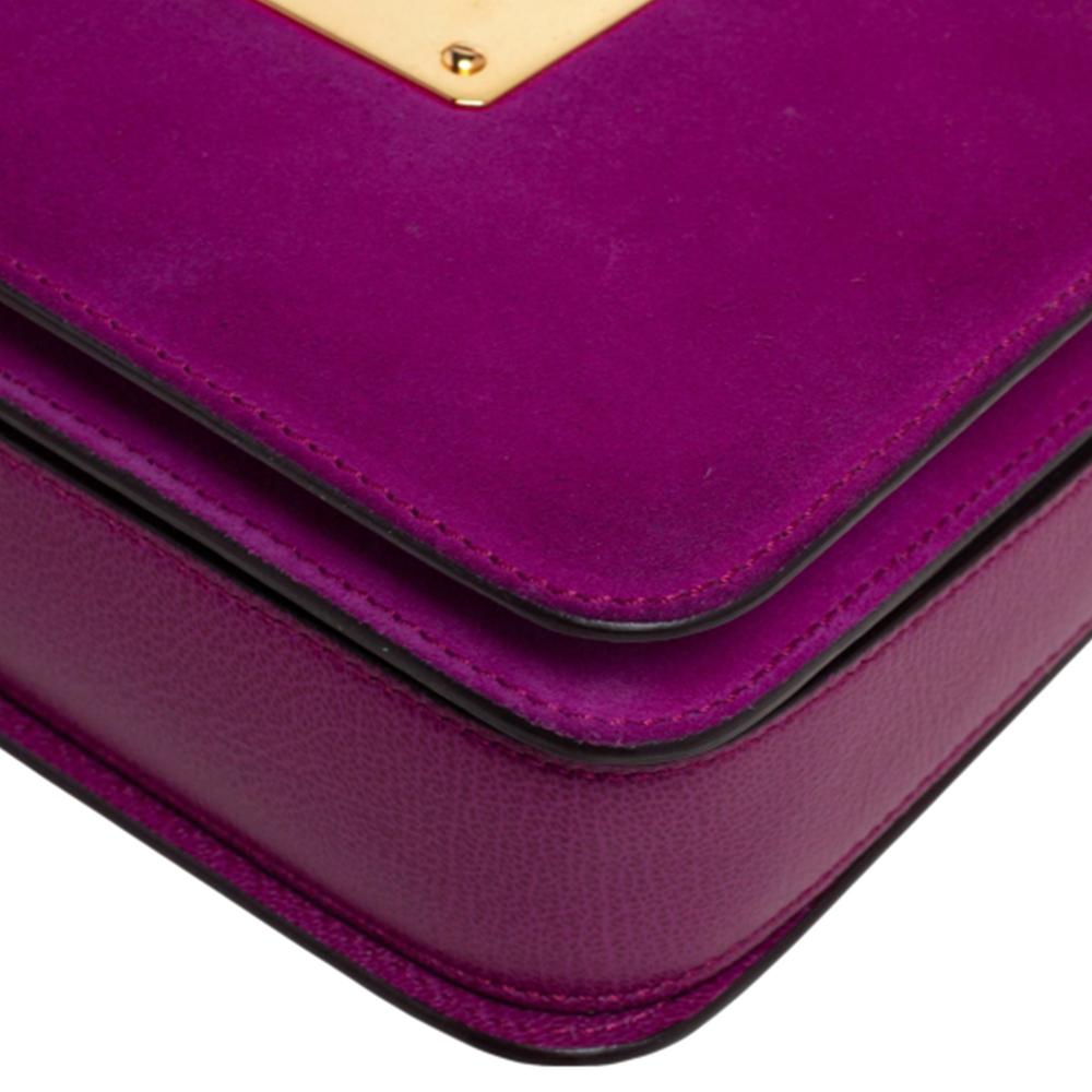 Tom Ford Purple Suede and Leather Large Natalia Shoulder Bag 4
