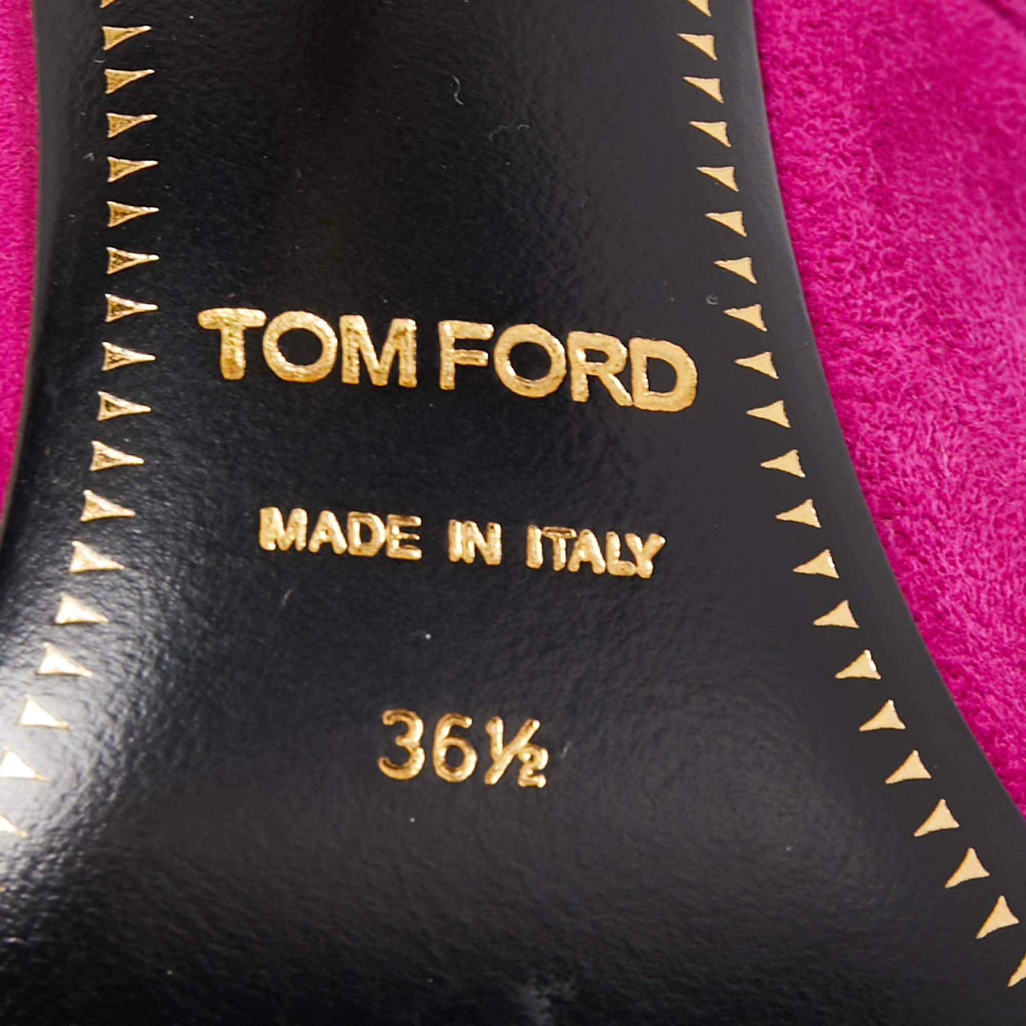 Tom Ford escarpins à bout pointu en daim violet, taille 36,5 en vente 3
