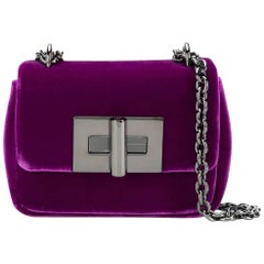 Tom Ford Purple Velvet Fabric Mini Natalia Italy