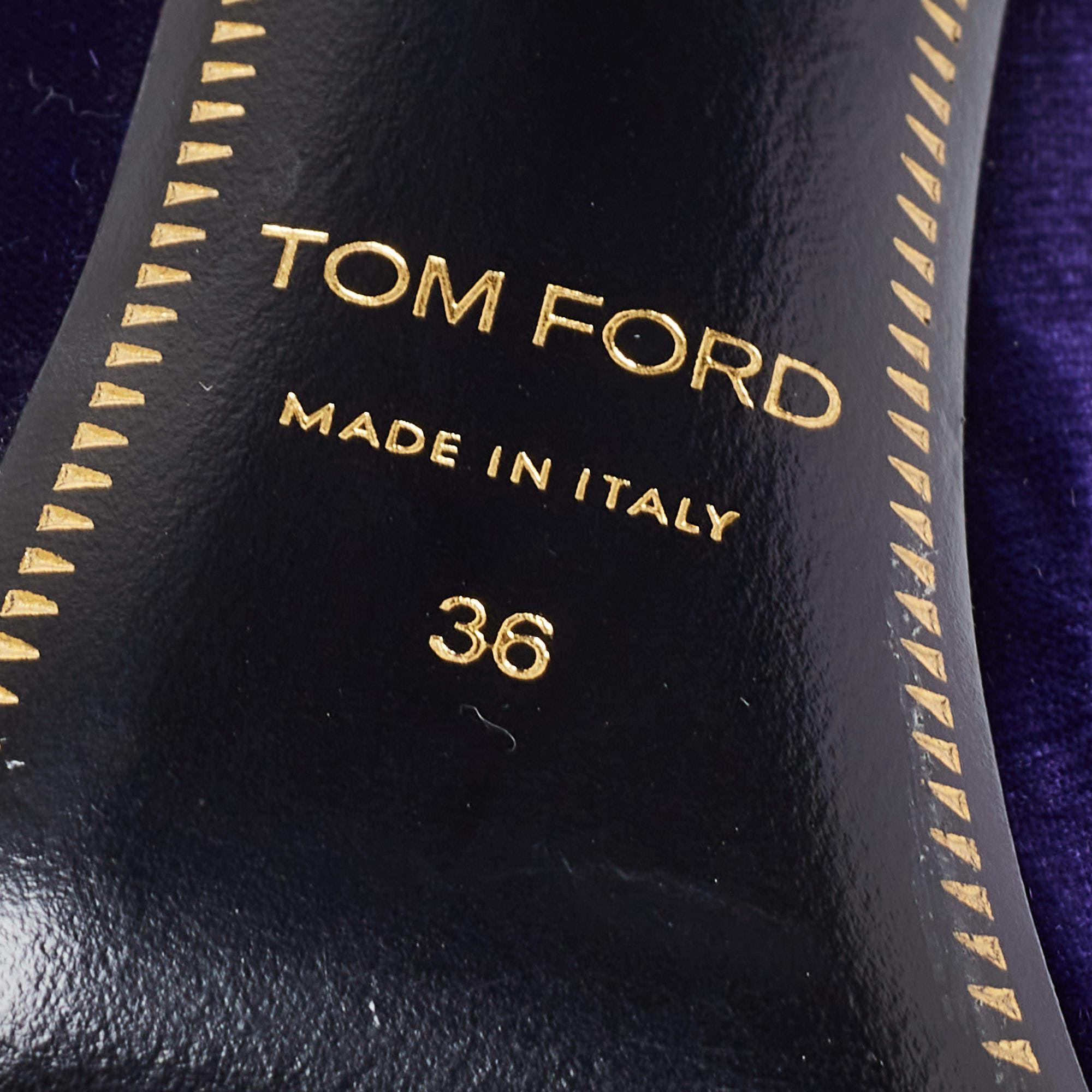 Tom Ford Purple Velvet Peep Toe Pumps Size 36 1