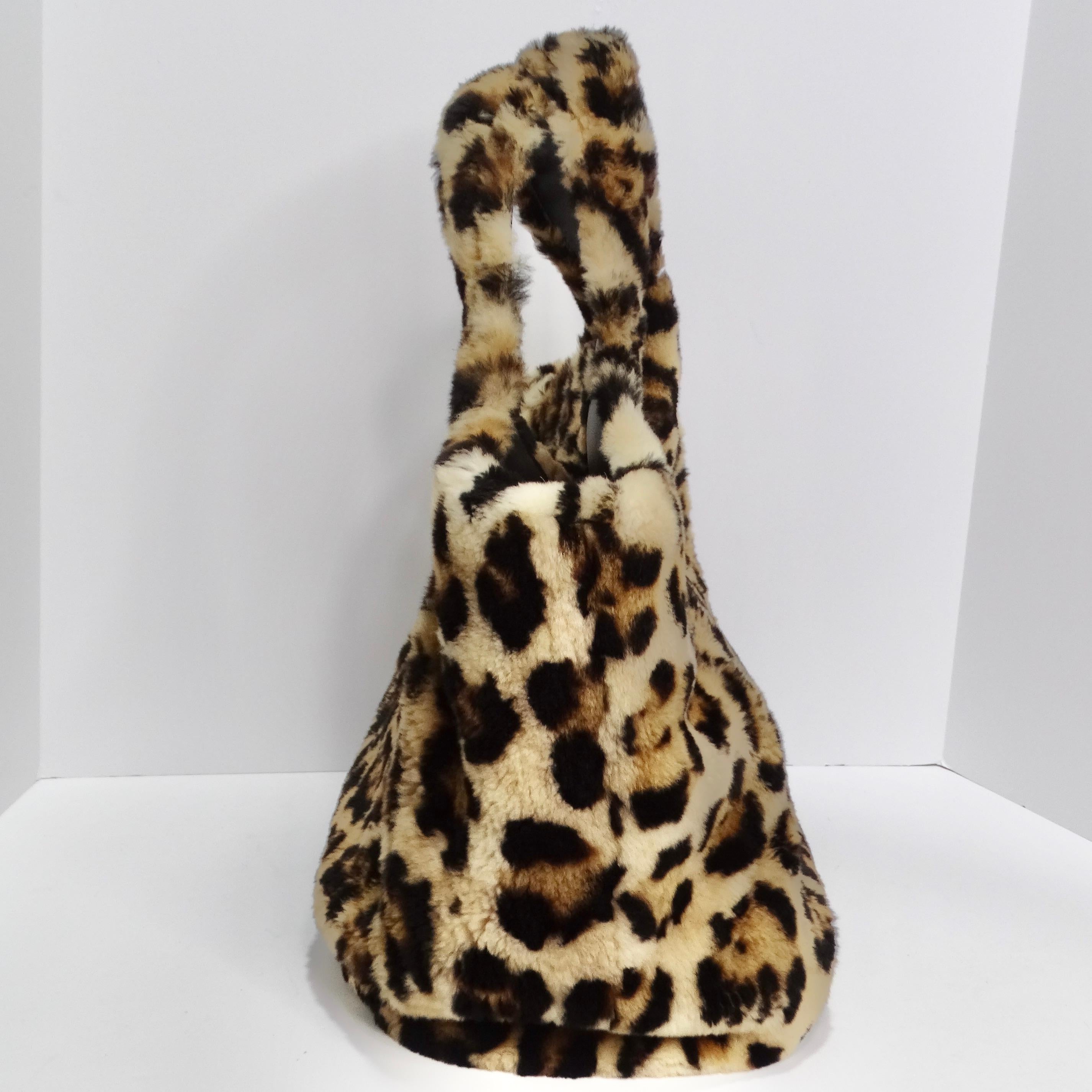 Marron Tom Ford Rare sac à main en fourrure imprimé léopard en vente