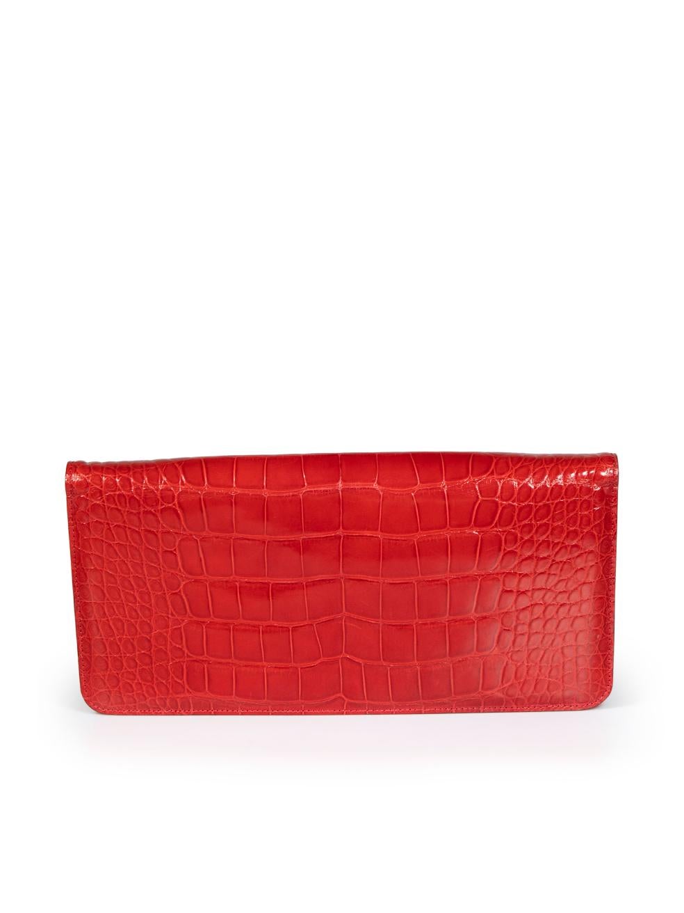 Tom Ford Red Alligator Natalia Convertible Clutch In Excellent Condition For Sale In London, GB