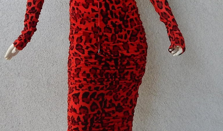 Tom Ford Red Cheetah Dress For Sale at 1stDibs