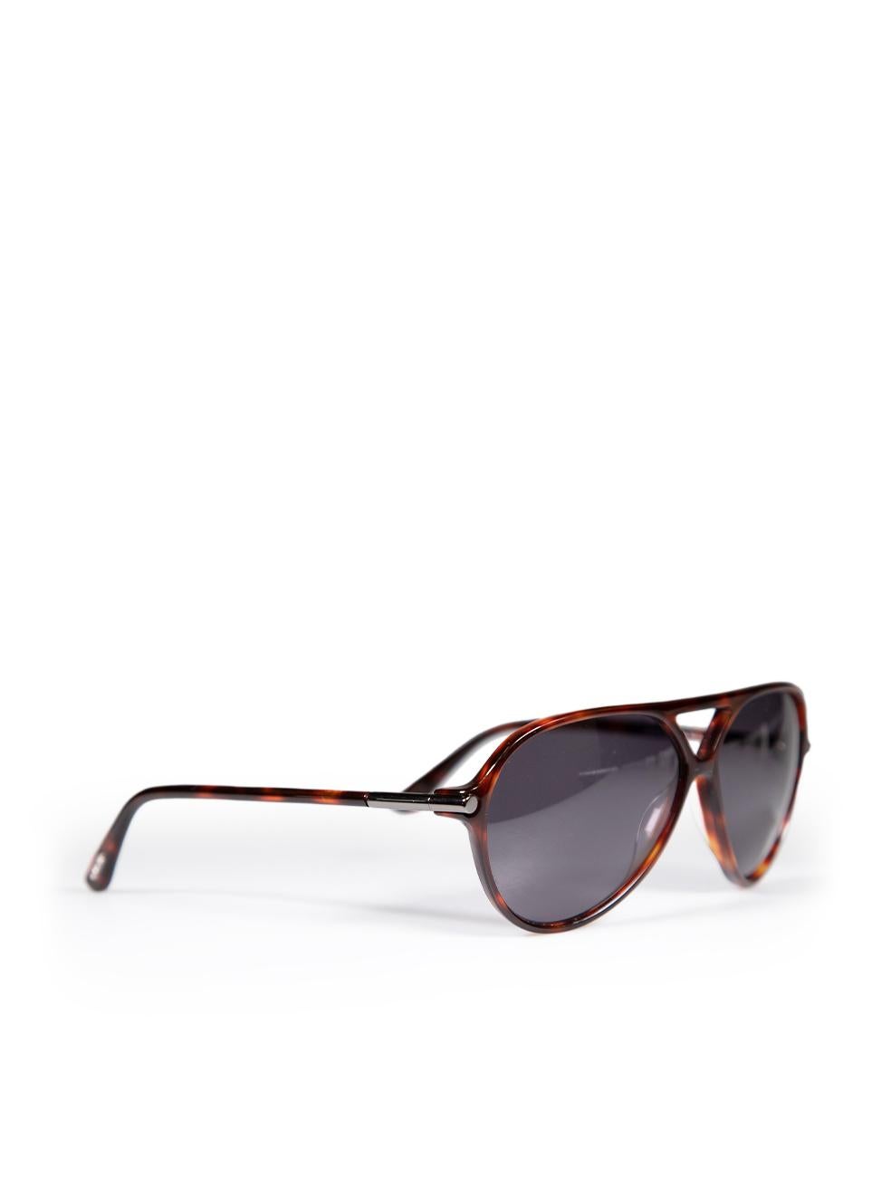 Tom Ford Red Havana Tortoiseshell Leopold Sunglasses In New Condition For Sale In London, GB