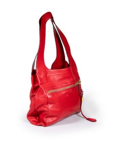 Tom Ford Red Leather Jennifer Leather Tote Bag