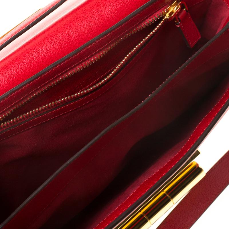 Tom Ford Red Leather Large Natalia Shoulder Bag 3