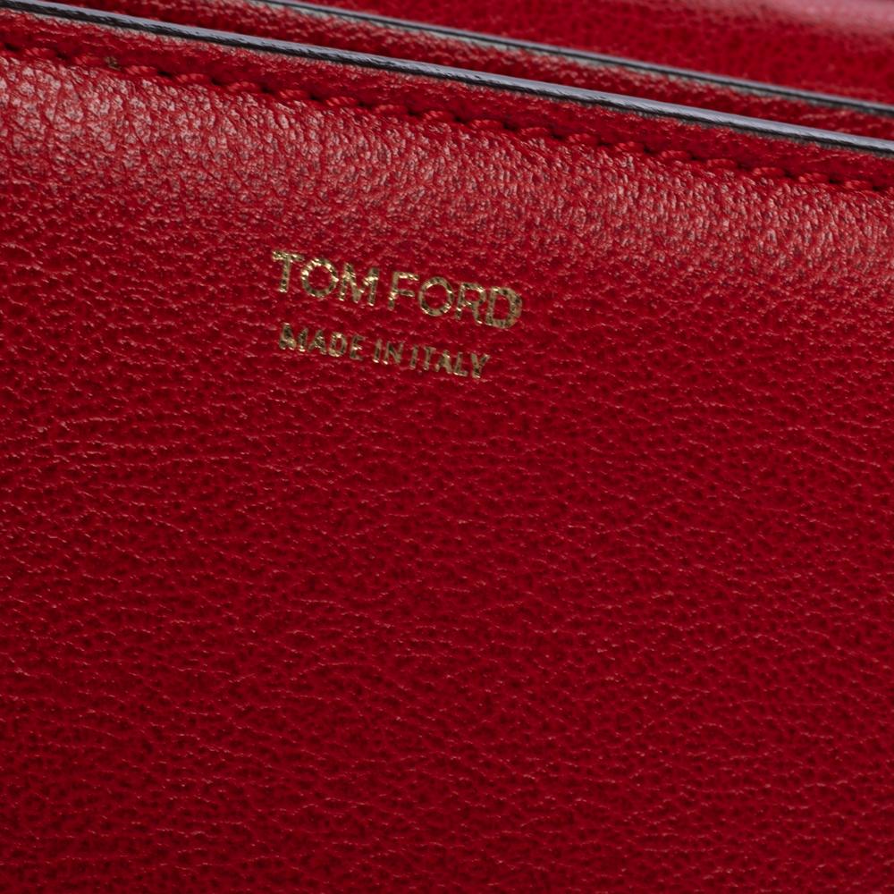 Tom Ford Red Leather Large Natalia Shoulder Bag 1