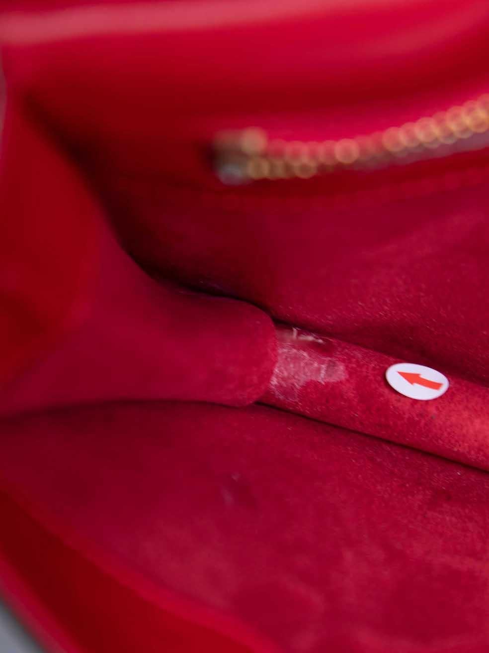 Tom Ford Red Leather Lizard Embossed Buckle Detail Shoulder Bag For Sale 4