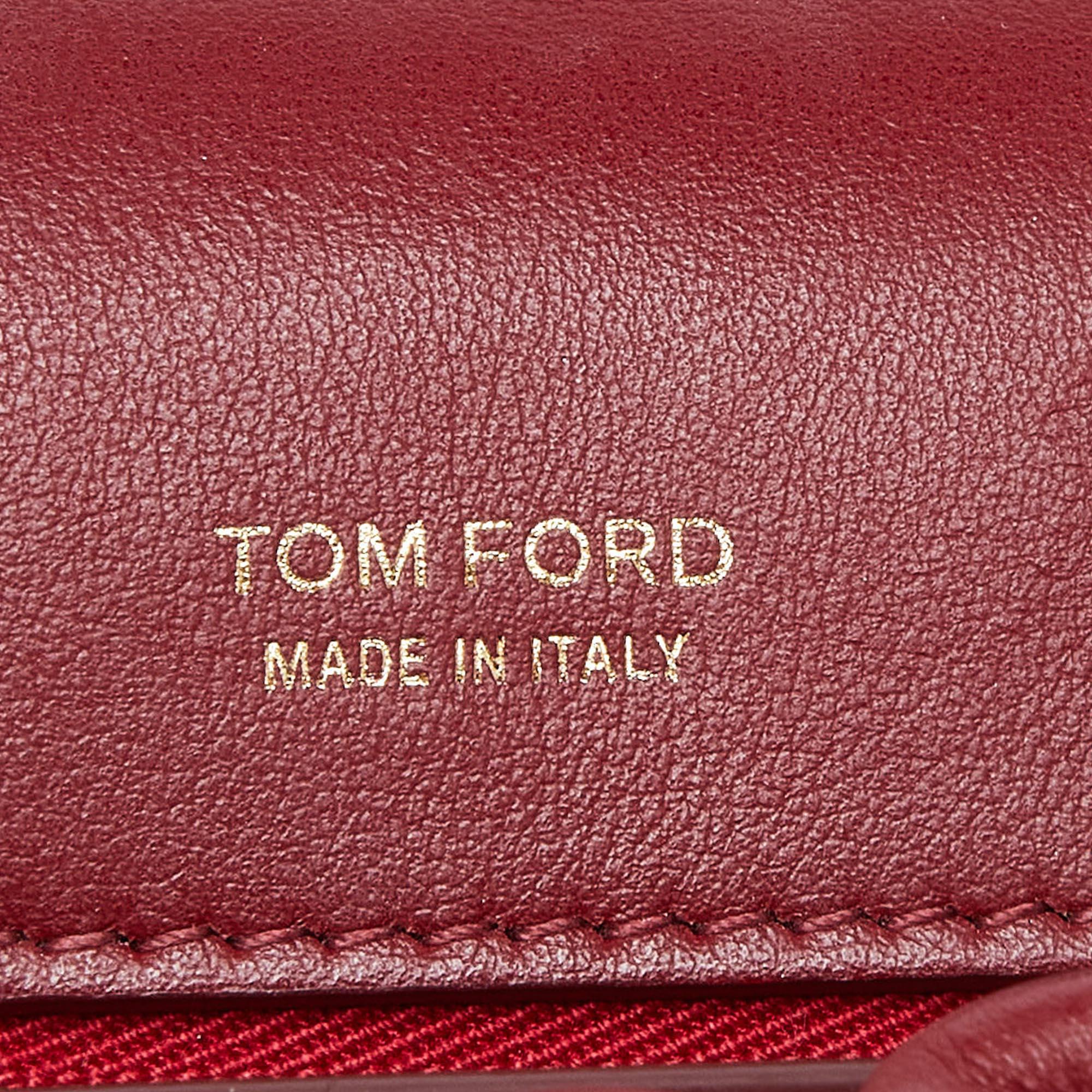 Tom Ford Red Leather Natalia Chain Shoulder Bag 2