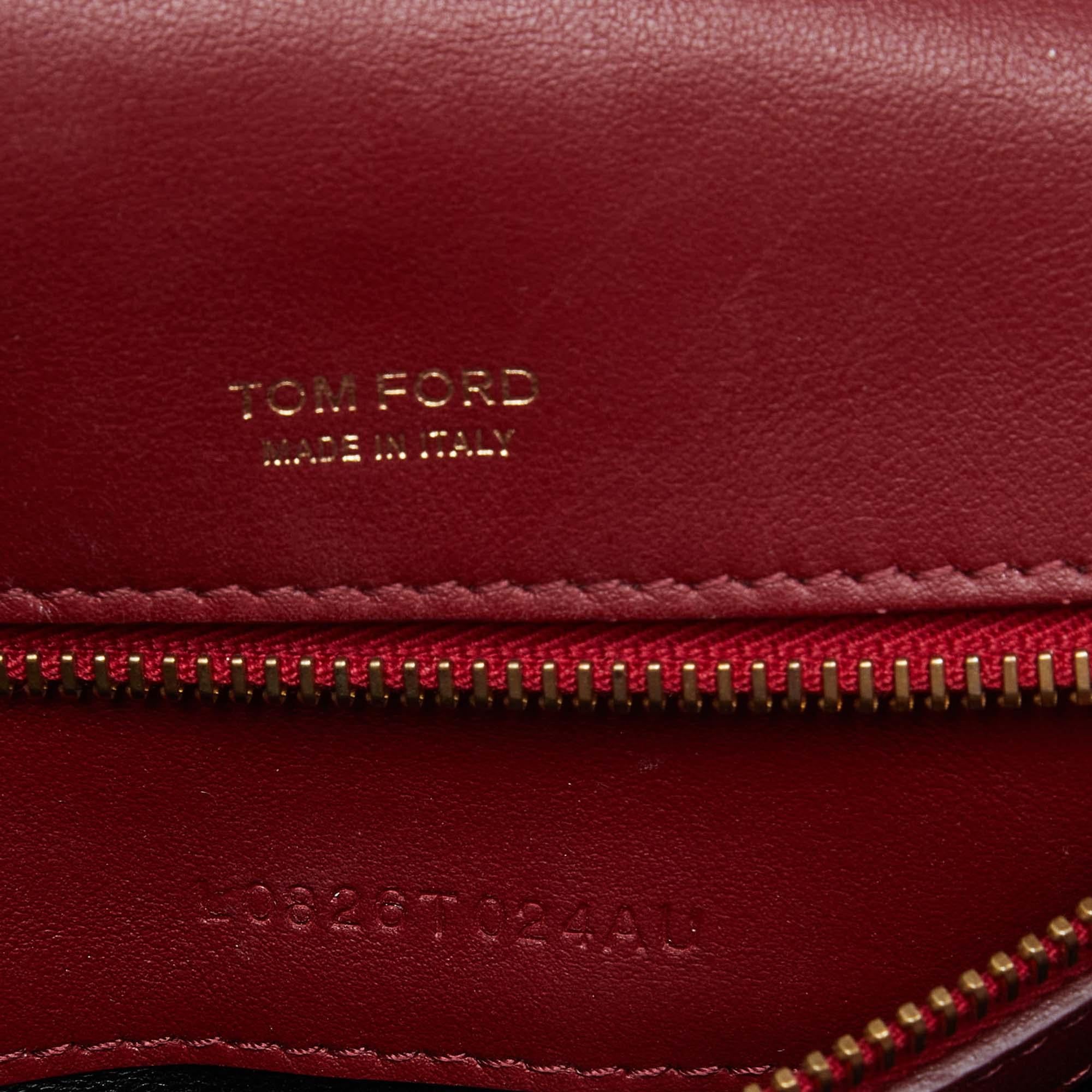 Tom Ford Red Leather Natalia Chain Shoulder Bag 4