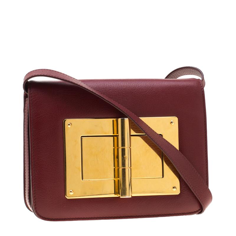 Brown Tom Ford Red Leather Small Natalia Crossbody Bag