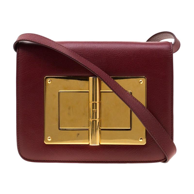 Tom Ford Red Leather Small Natalia Crossbody Bag