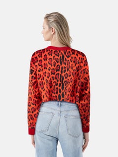 Tom Ford Red Leopard Print Crop Top Size XXS