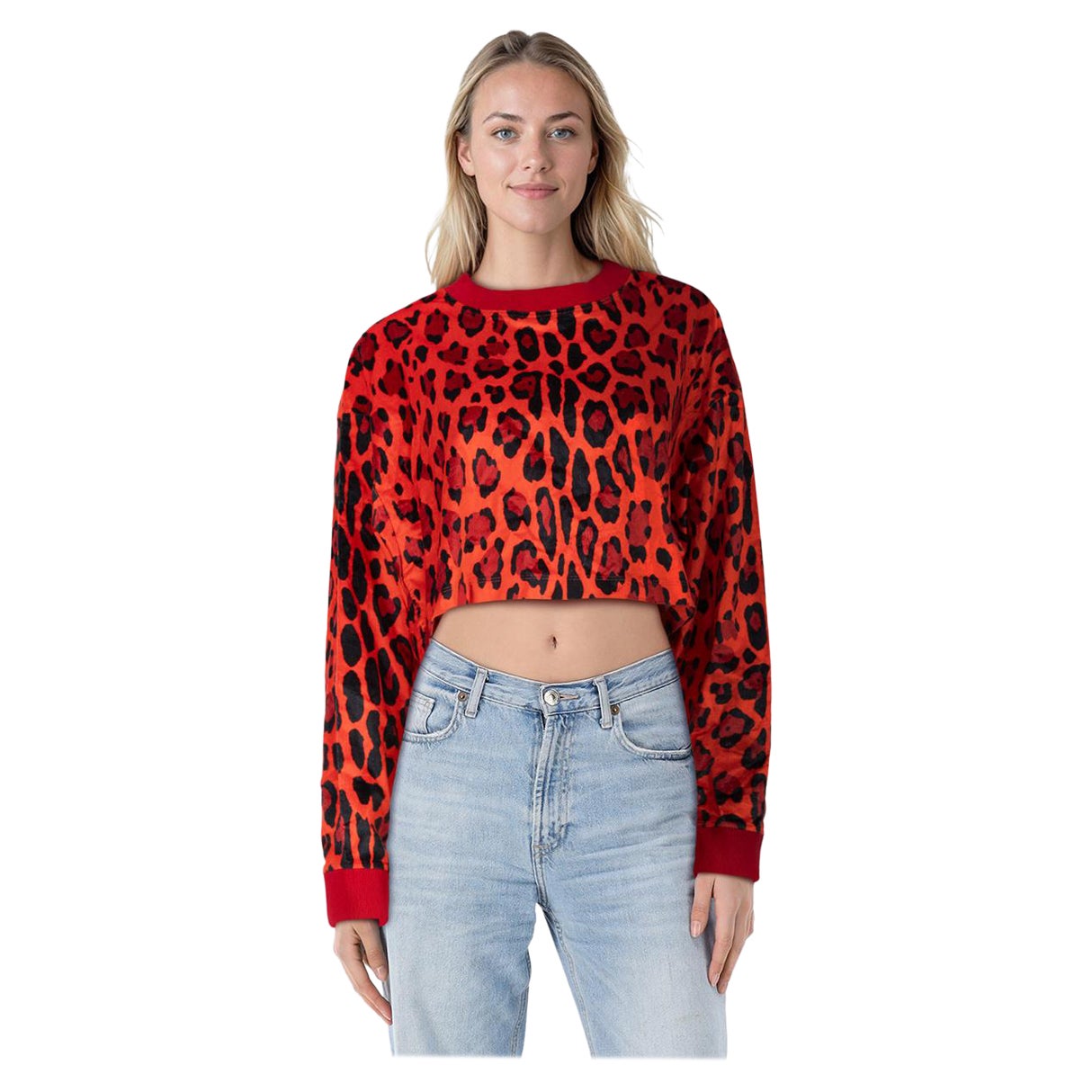 Tom Ford Rotes Leopardenmuster Crop Top Größe XXS im Angebot