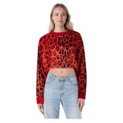 Tom Ford Red Leopard Print Crop Top Size XXS