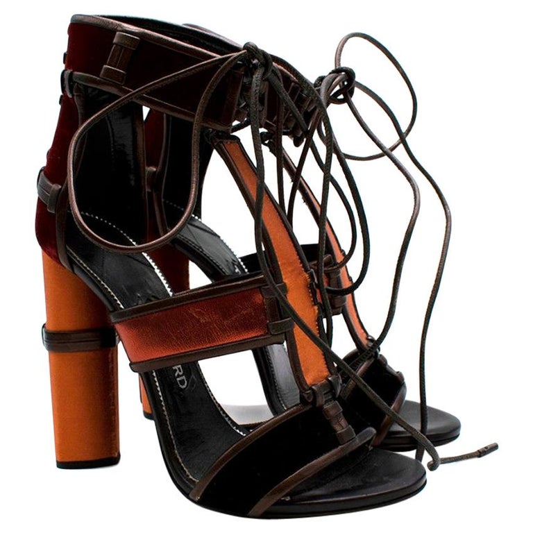 Tom Ford Red and Orange Strap Lace-up sandals - Size EU 38 For Sale at  1stDibs | balenciaga leather sandals, tom ford 38