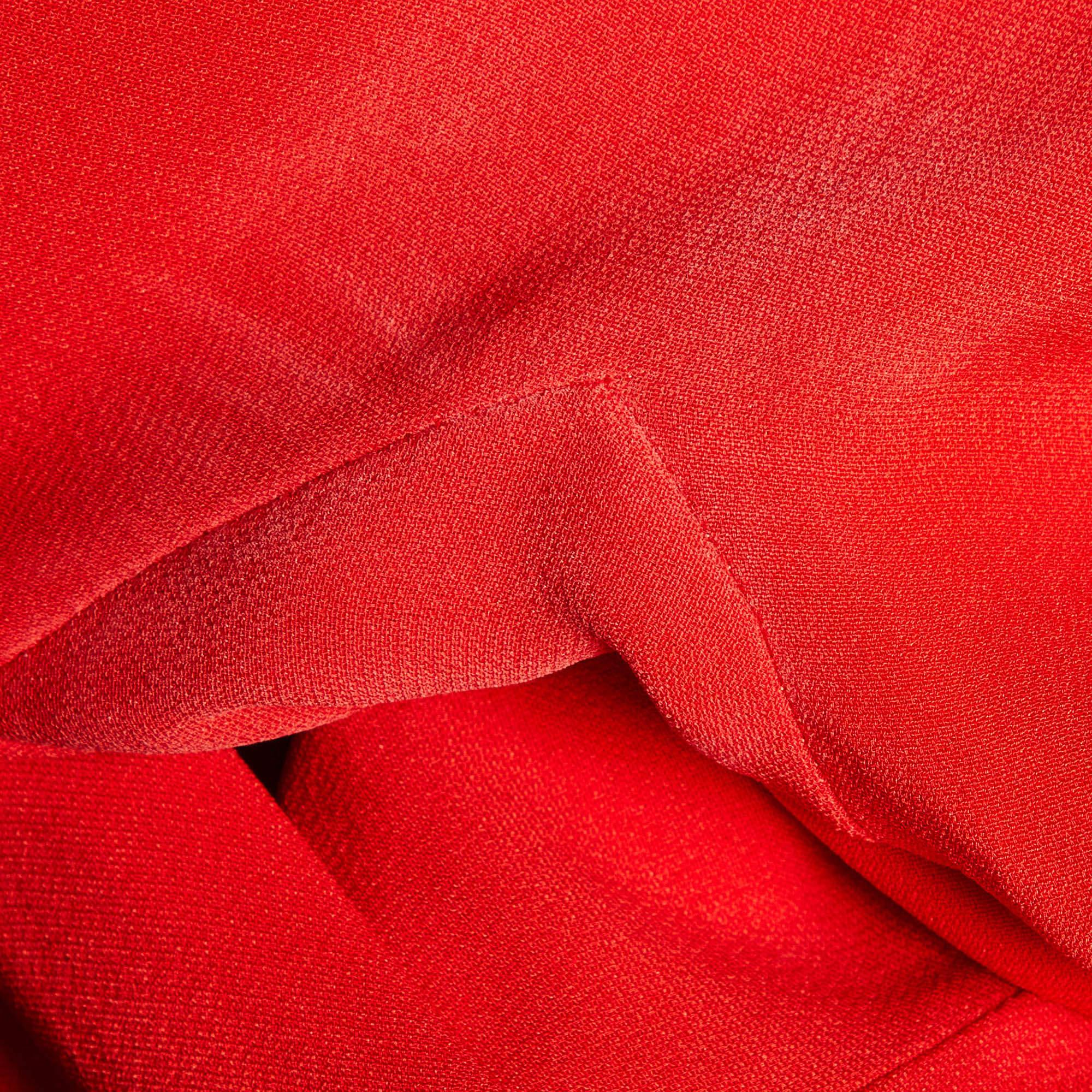 Women's Tom Ford Red Silk Draped Zip Detail Short Dress S For Sale