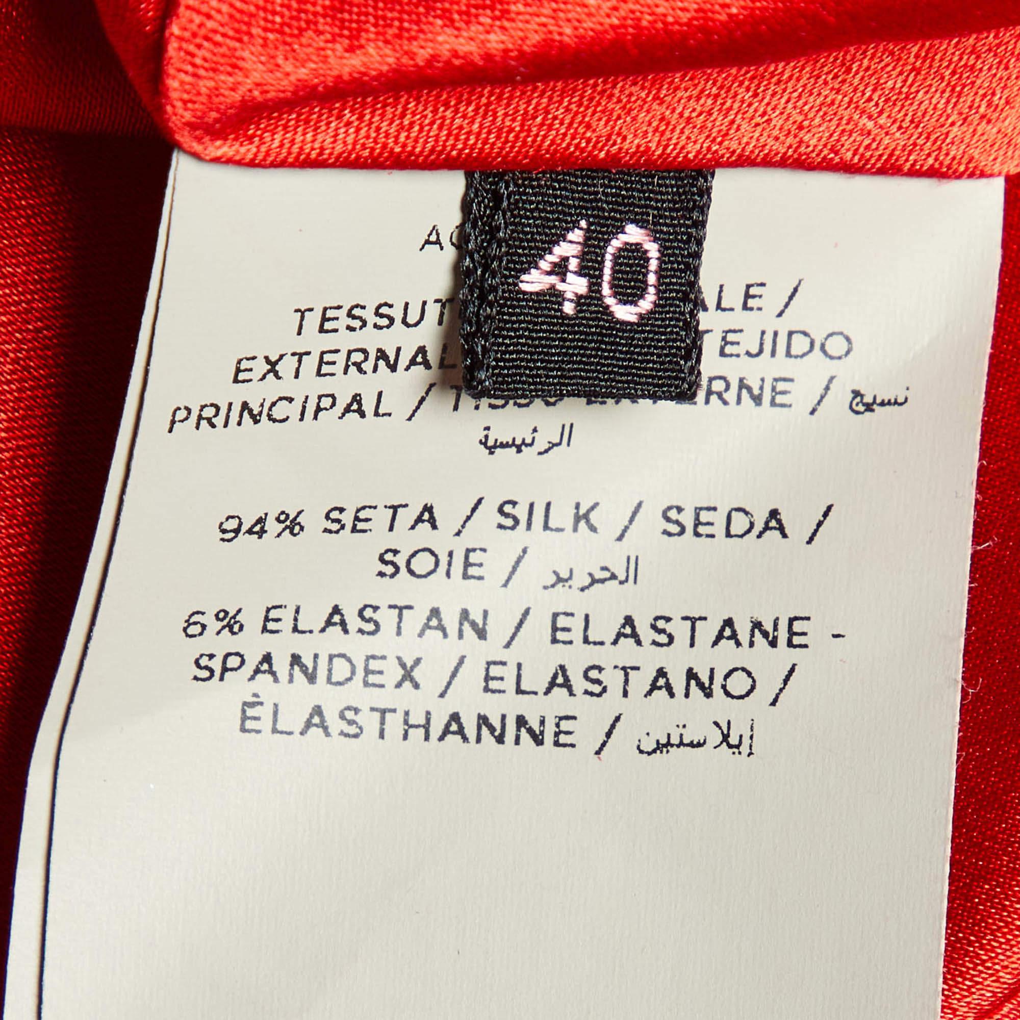 Tom Ford Red Silk Draped Zip Detail Short Dress S For Sale 3