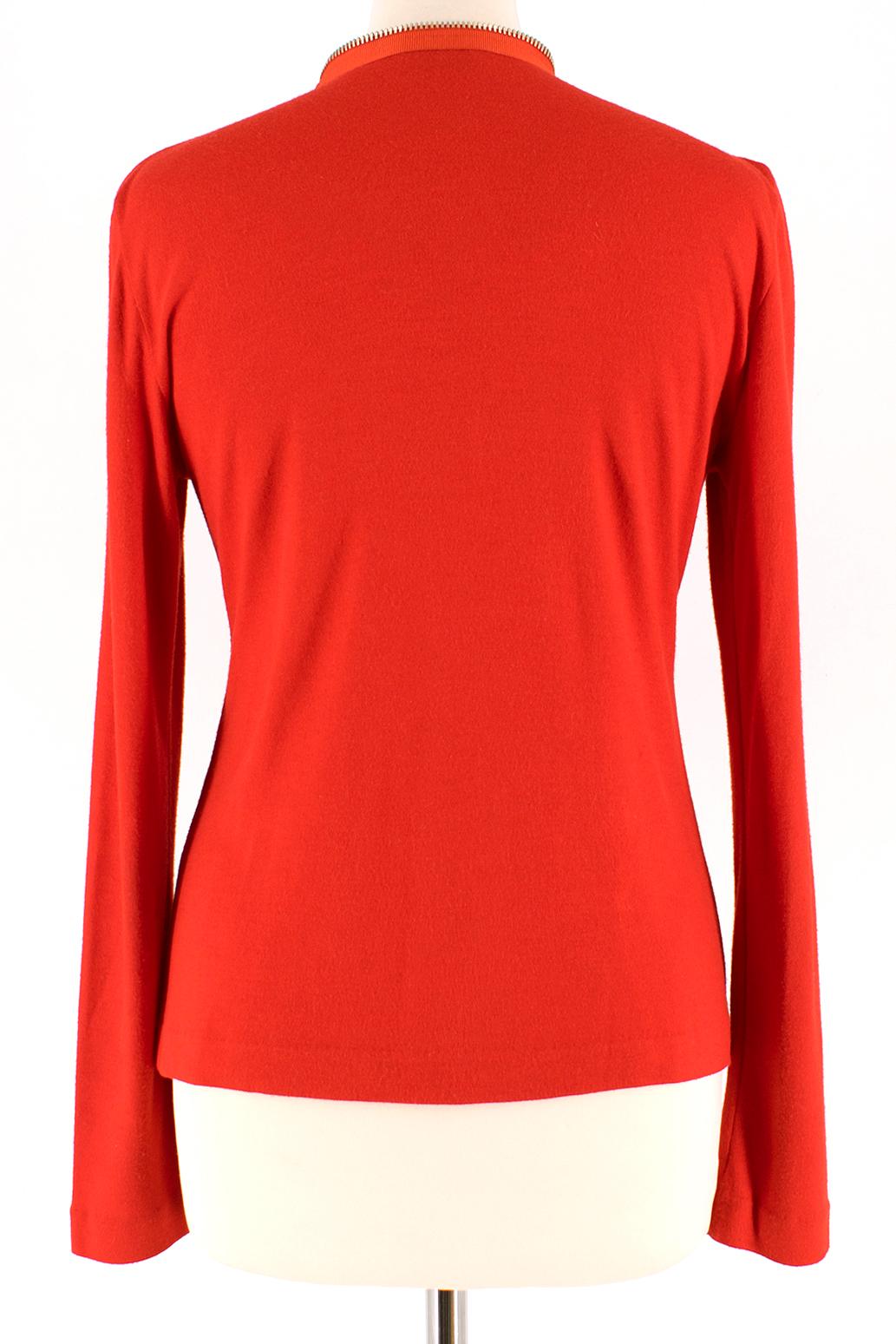 Tom Ford Red Zip Around Cardigan SIZE 36 FR In Good Condition In London, GB