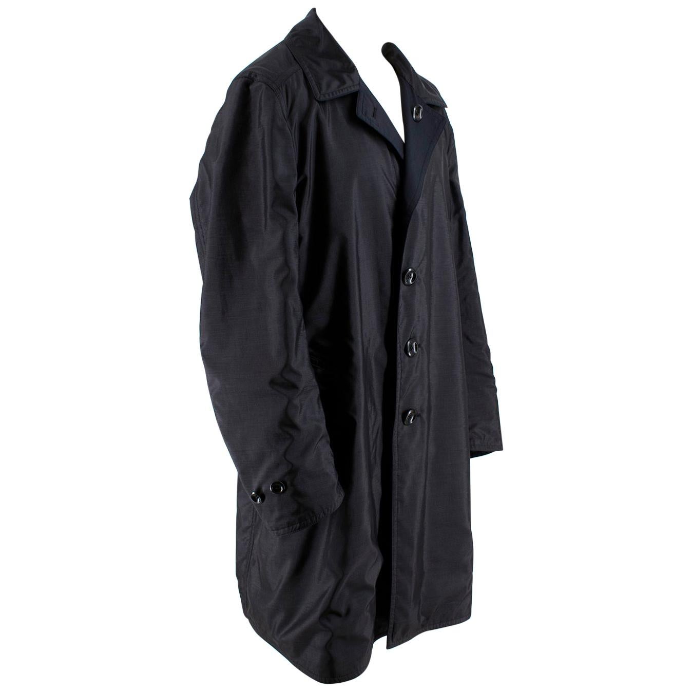Black Tom Ford Reversible Navy Blue Wool Trench Coat - Size XL 56 IT  For Sale