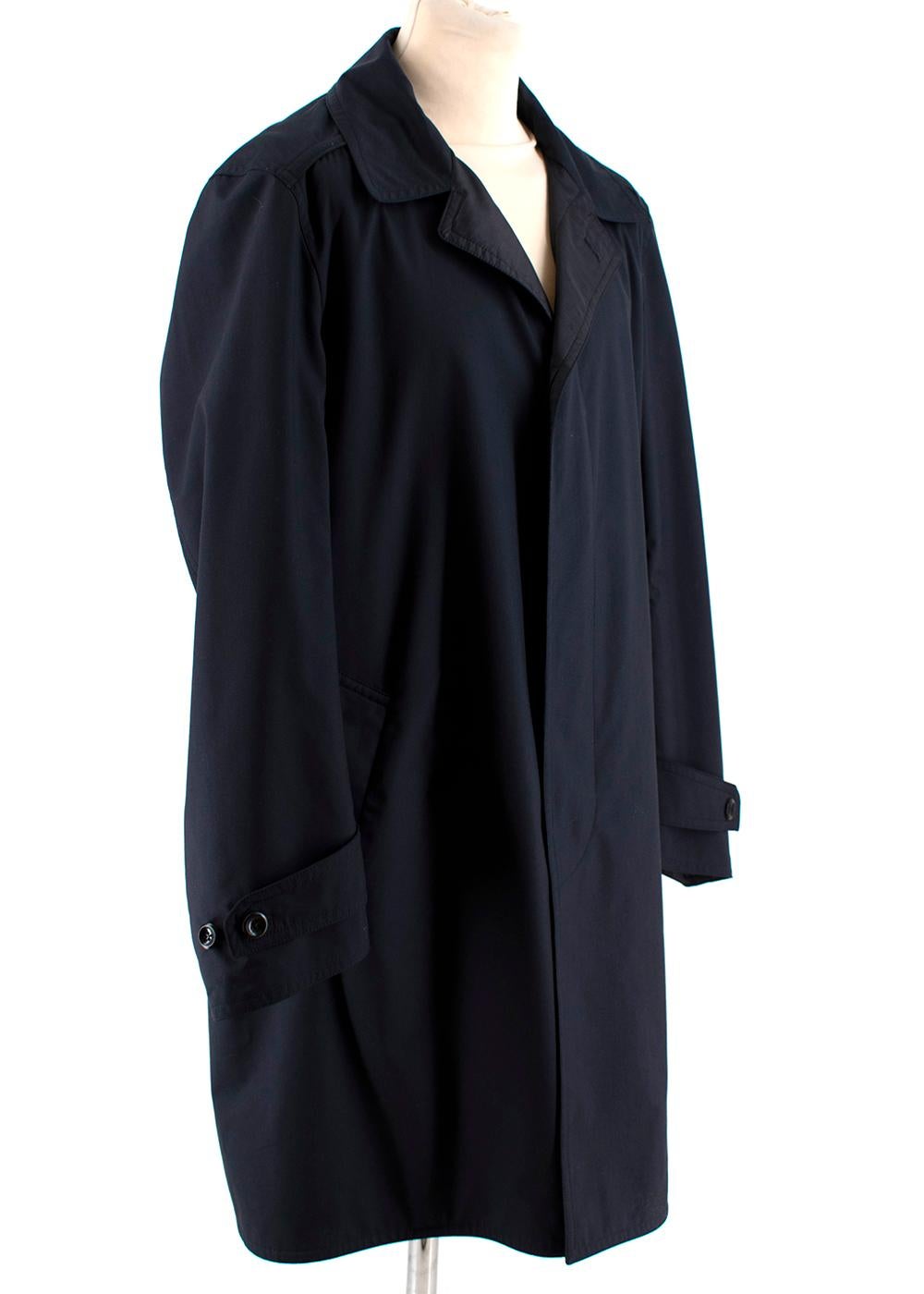 Men's Tom Ford Reversible Navy Blue Wool Trench Coat - Size XL 56 IT  For Sale