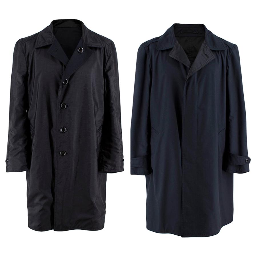 Tom Ford Reversible Navy Blue Wool Trench Coat - Size XL 56 IT  For Sale