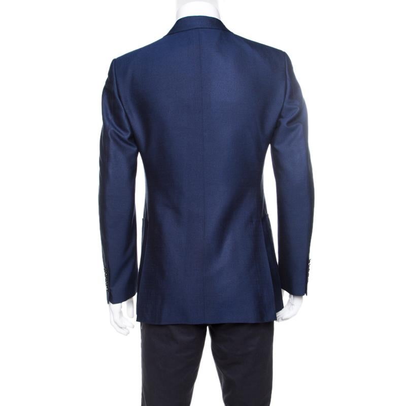 This Tom Ford blazer is designed to lift your wardrobe. The blazer features peak lapels, front buttons and a royal blue shade. Tailored to fit you perfectly, this piece will offer a quintessential urban look.

Includes: The Luxury Closet Packaging

