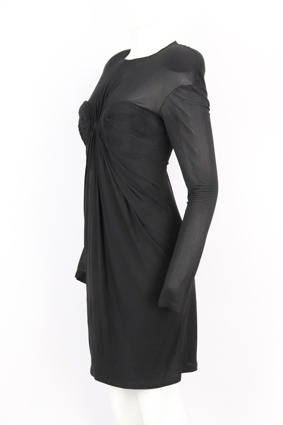 Black Tom Ford Ruched Stretch Jersey Mini Dress It 44 Uk 12