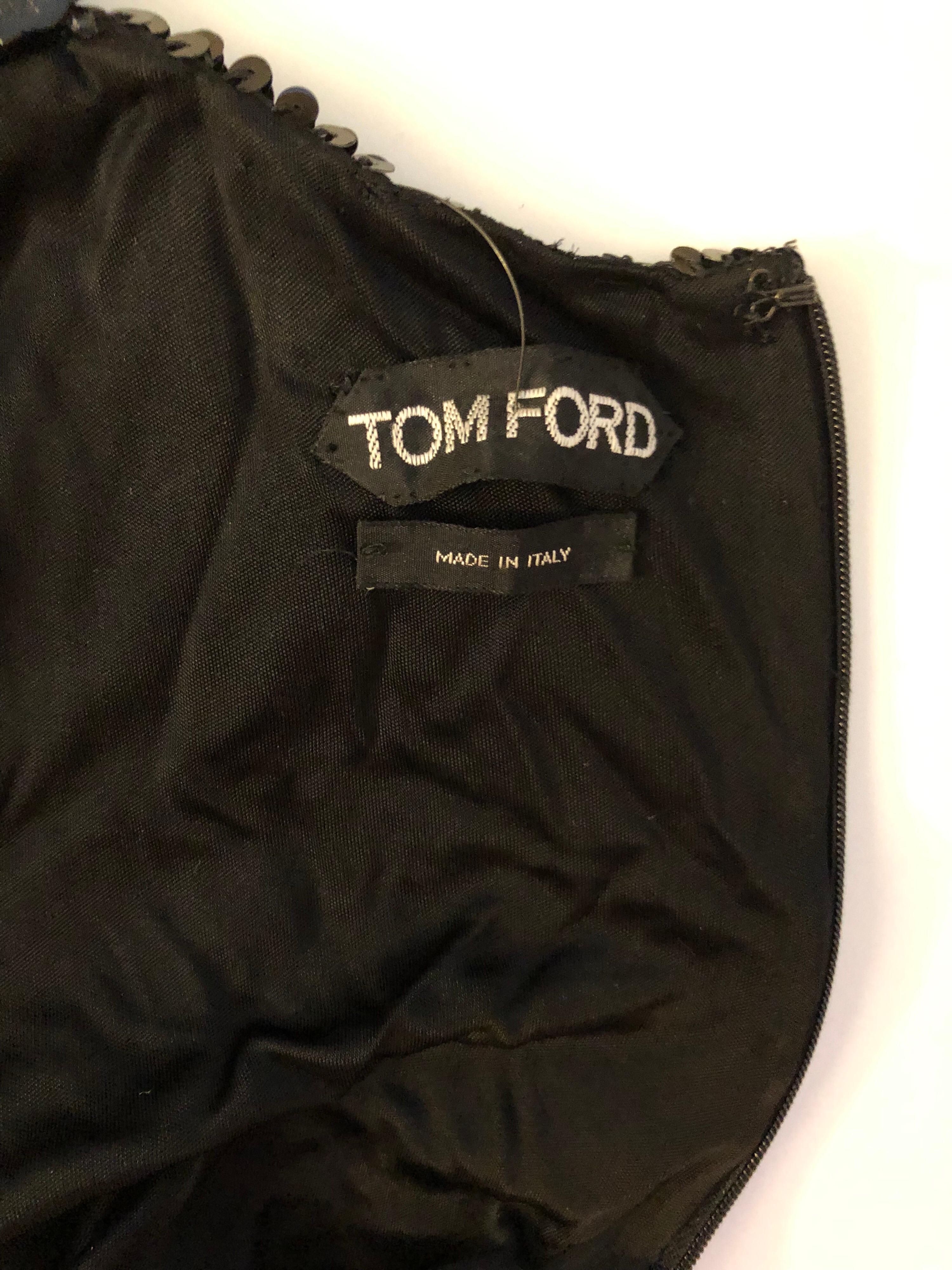 Black Tom Ford Runway MOLLY 61 Sequin Embellished Mini Dress 