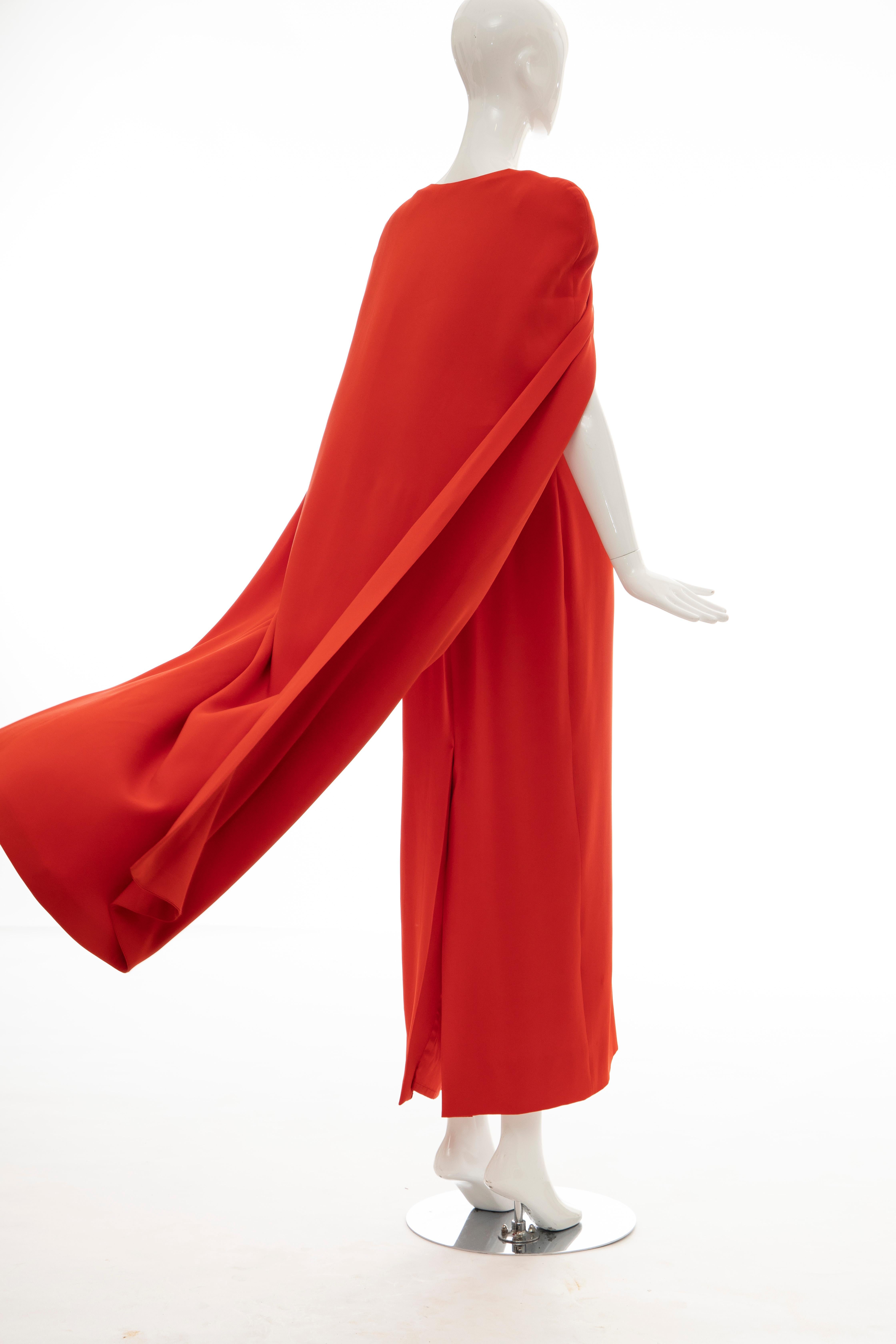 Tom Ford Runway Silk Persimmon Evening Dress With Cape, Fall 2012 6