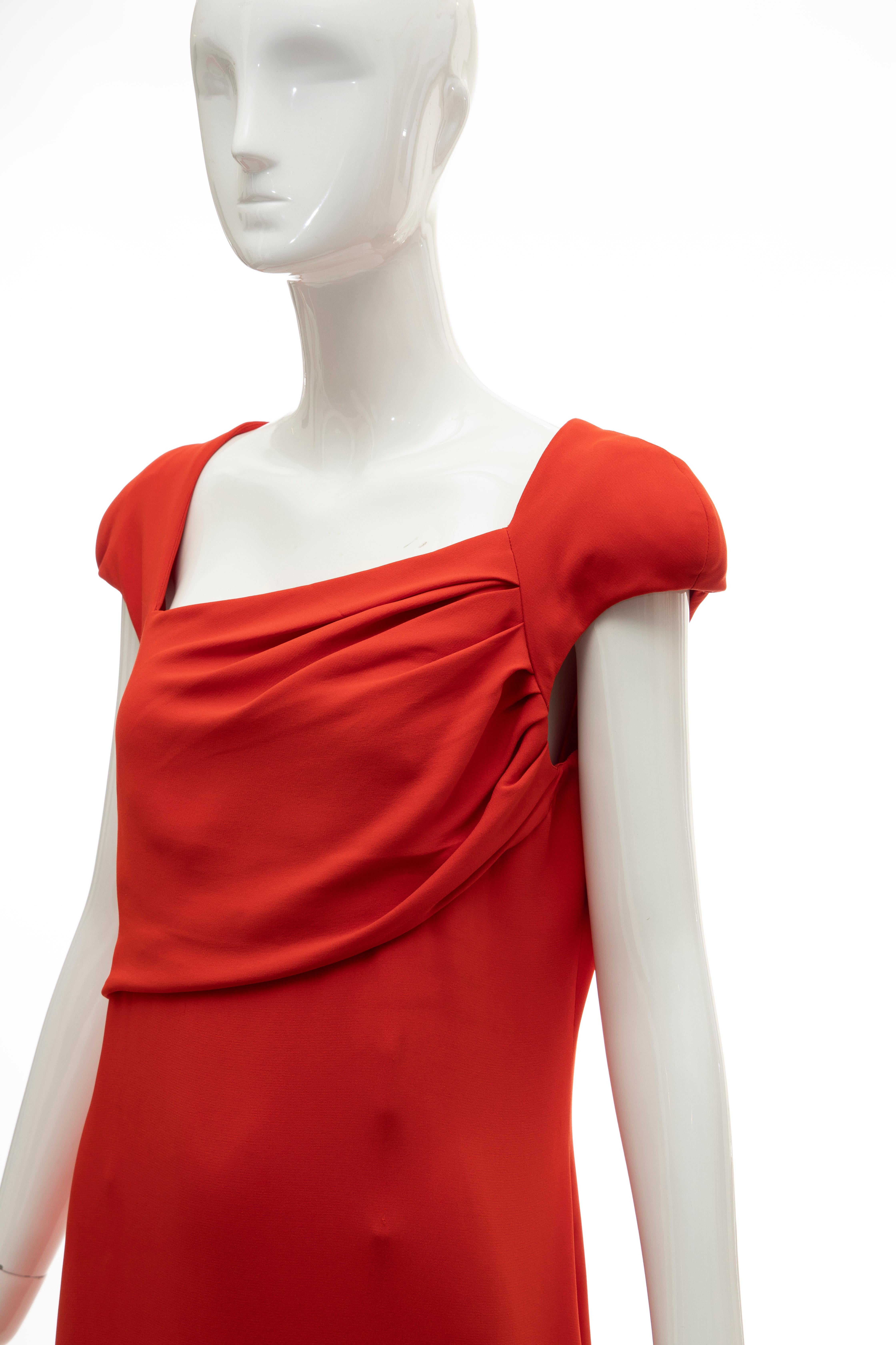 Tom Ford Runway Silk Persimmon Evening Dress With Cape, Fall 2012 11