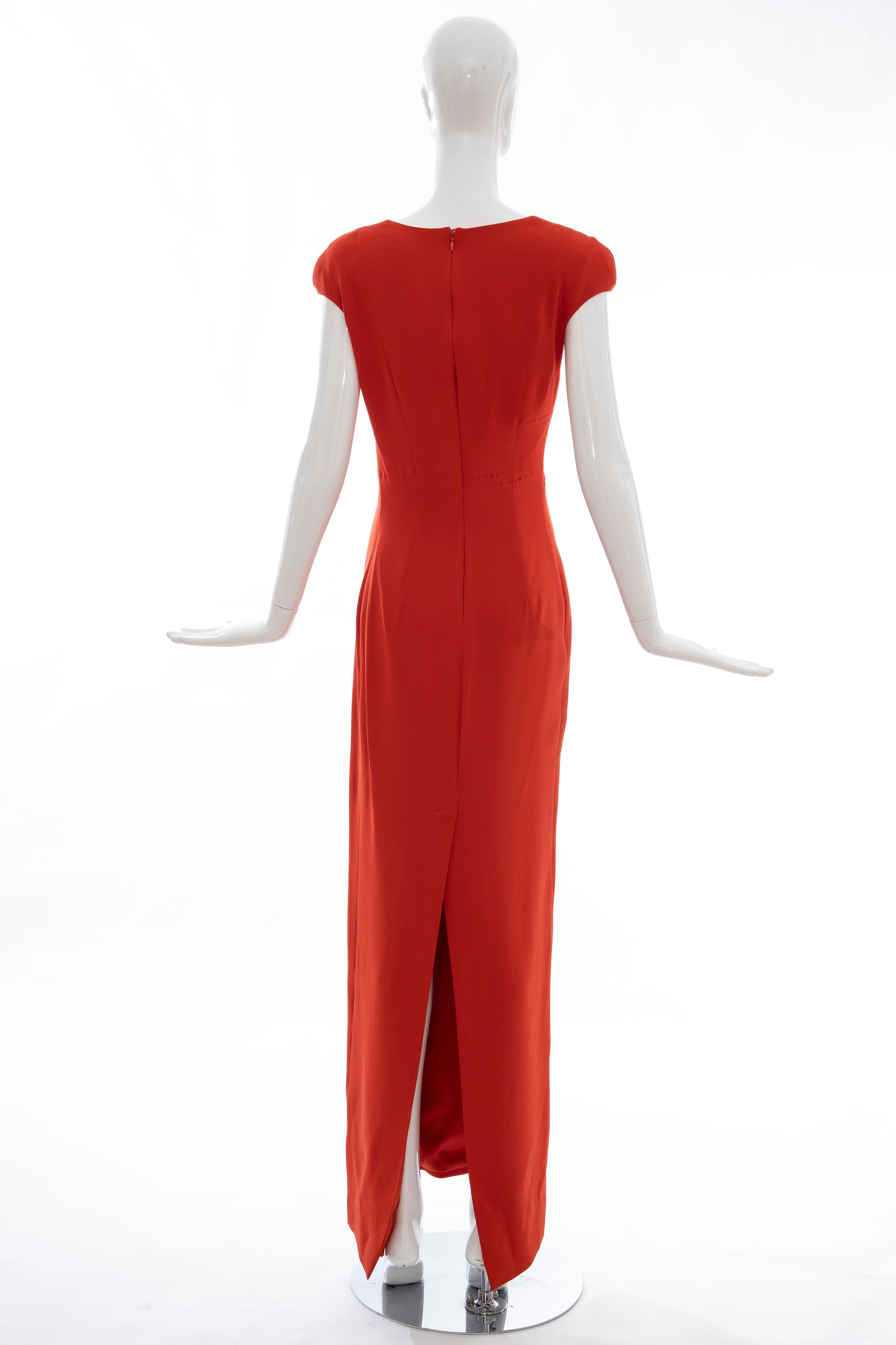 Tom Ford Runway Silk Persimmon Evening Dress With Cape, Fall 2012 10